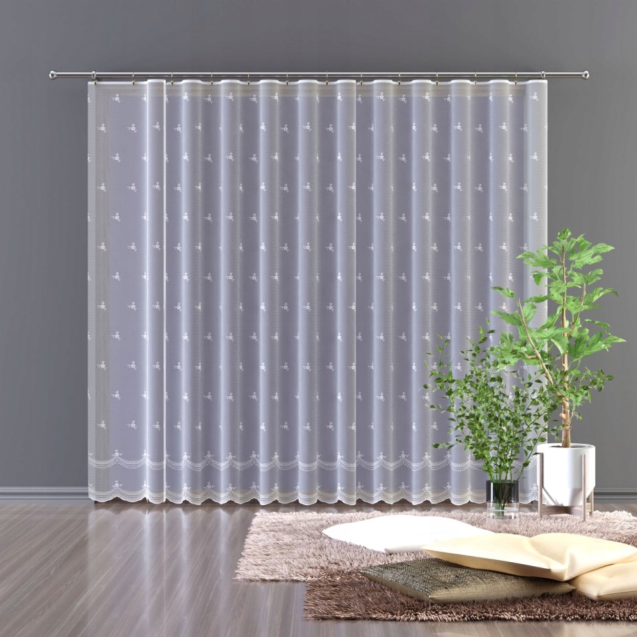 Mg Záclona 628/120 Bílá 240x250 cm hotová s páskou polský K