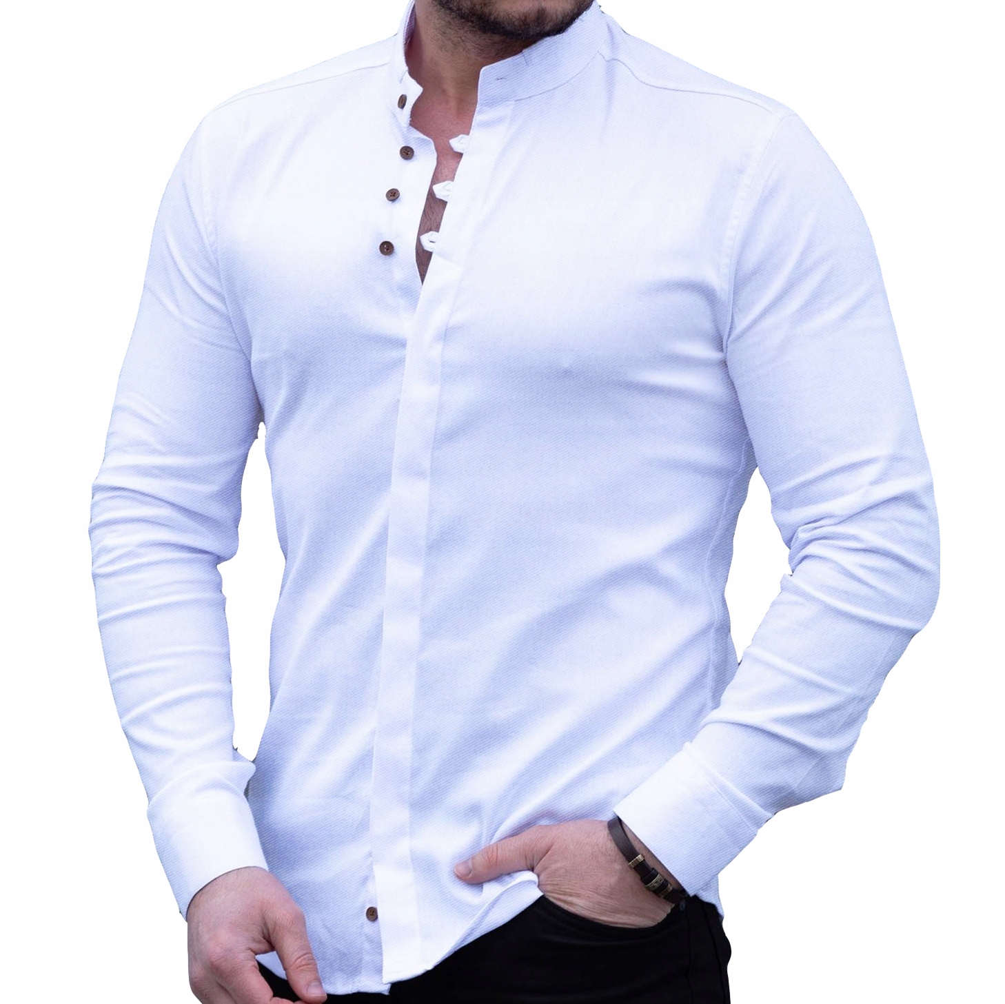 Pánská bavlněná košile Každodenní stojáček Elegant