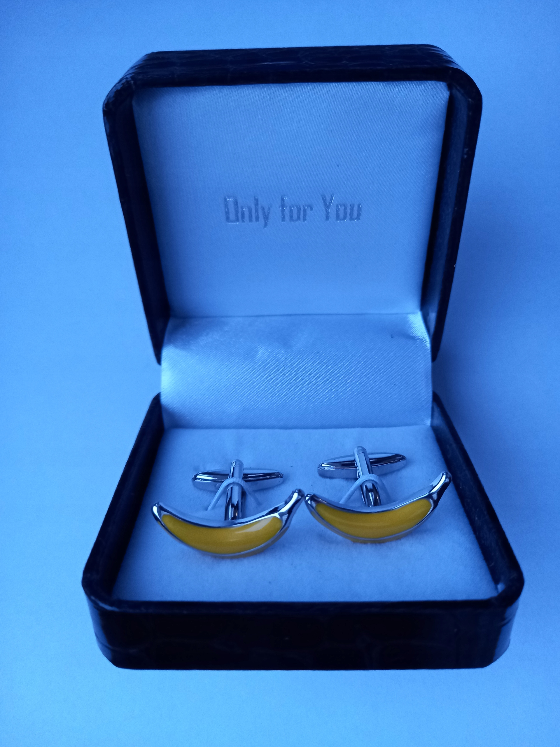 Stříbrné manžetové knoflíčky pro gurmána Banán