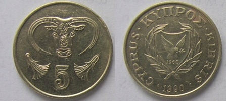 Cypr 5 Cent 1990