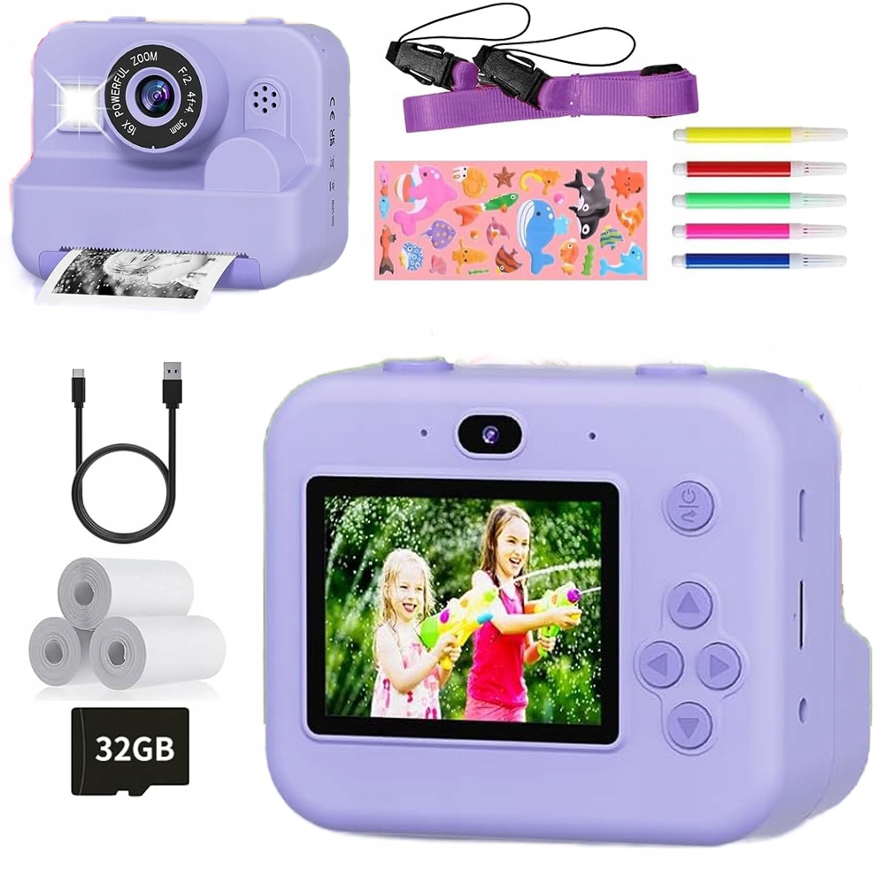 Instantní Termální Tiskárna 32GB Sd Karta 1080P