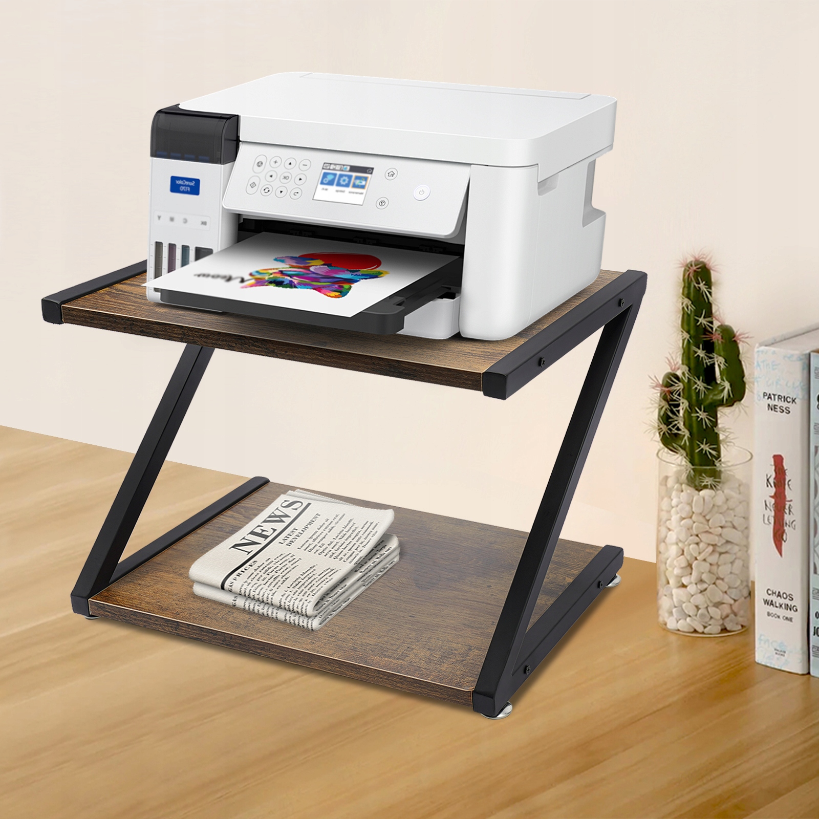 Stojak na drukarkę biurkową typu Z Stojak na drukarkę dwupoziomowy