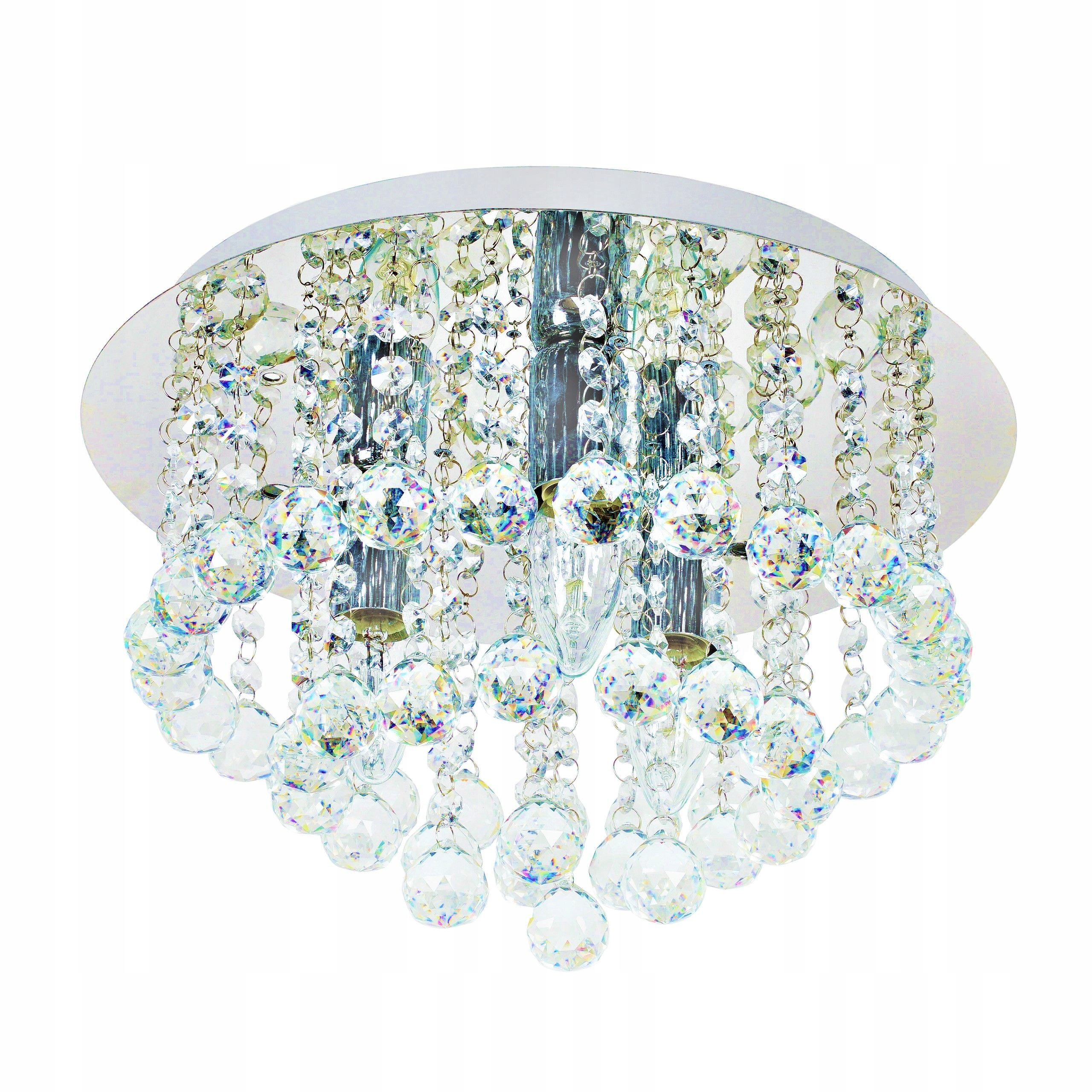 

Lampa Sufitowa Żyrandol Plafon 3 Kryształy Chrom