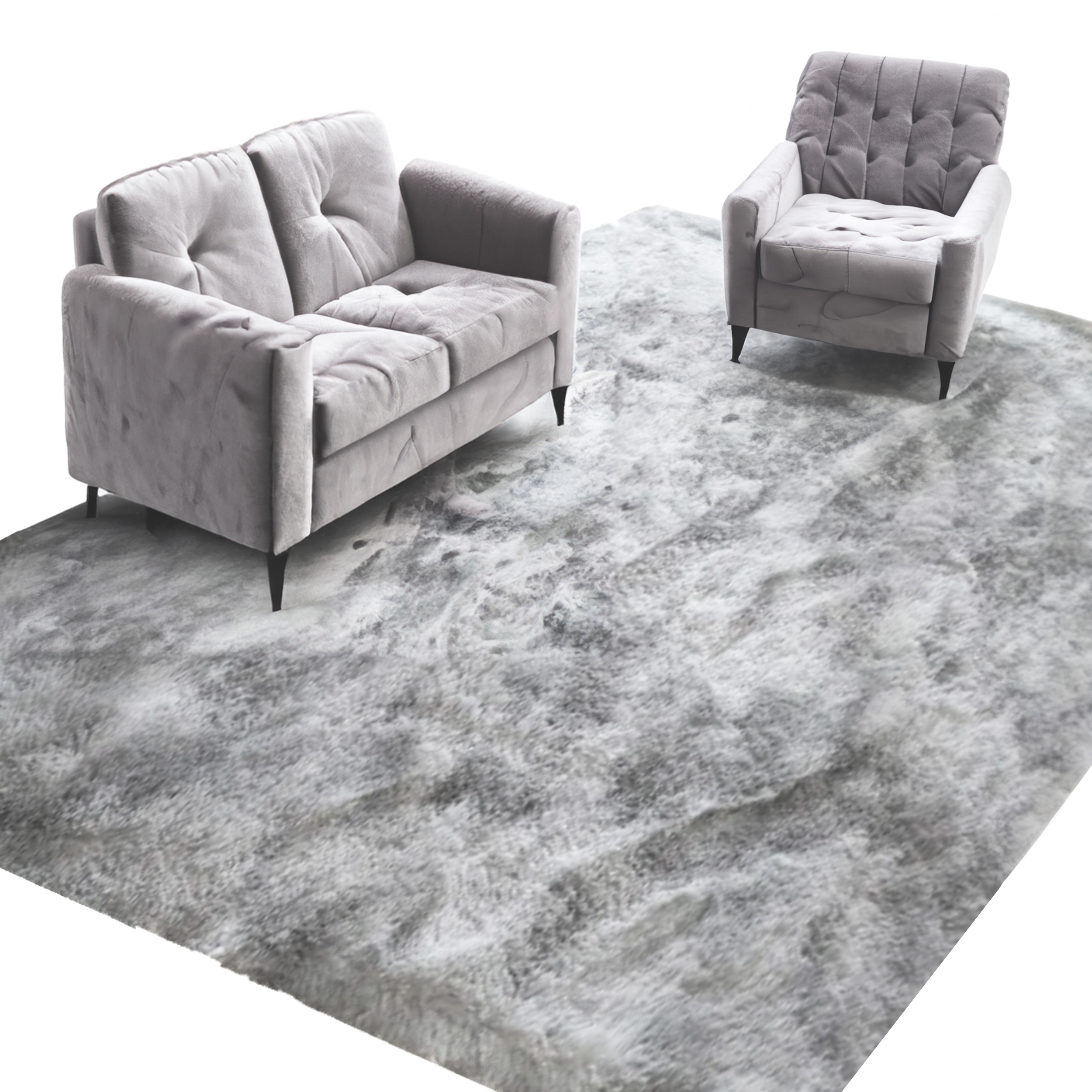 Koberec Shaggy Nadýchaný 120X170 Do Obývacího Pokoje Ložnice Módní Loft Šedý