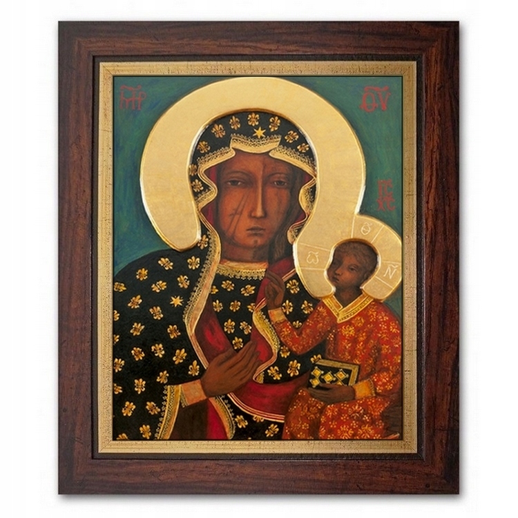 Obraz MATKA BOSKA CZĘSTOCHOWSKA ramka DREWNIANA