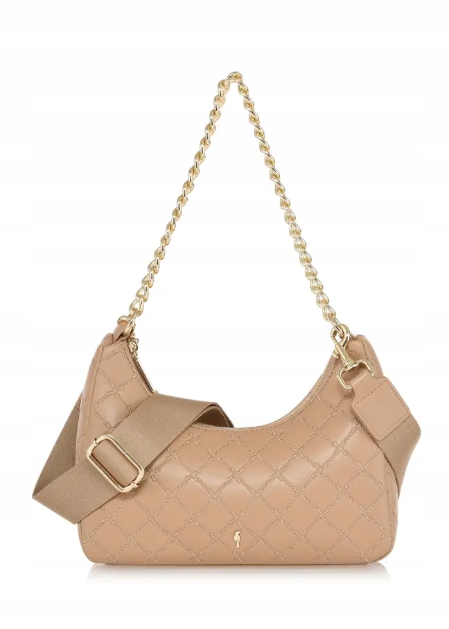 Dámská Kabelka TOREC-0890-81(W24) Béžová prošívaná hobo z imitace kůže