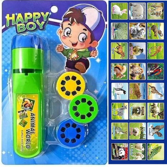 

Latarka Projektor 24 Zdj Zoo Zwierzęta 2W1 Klisza