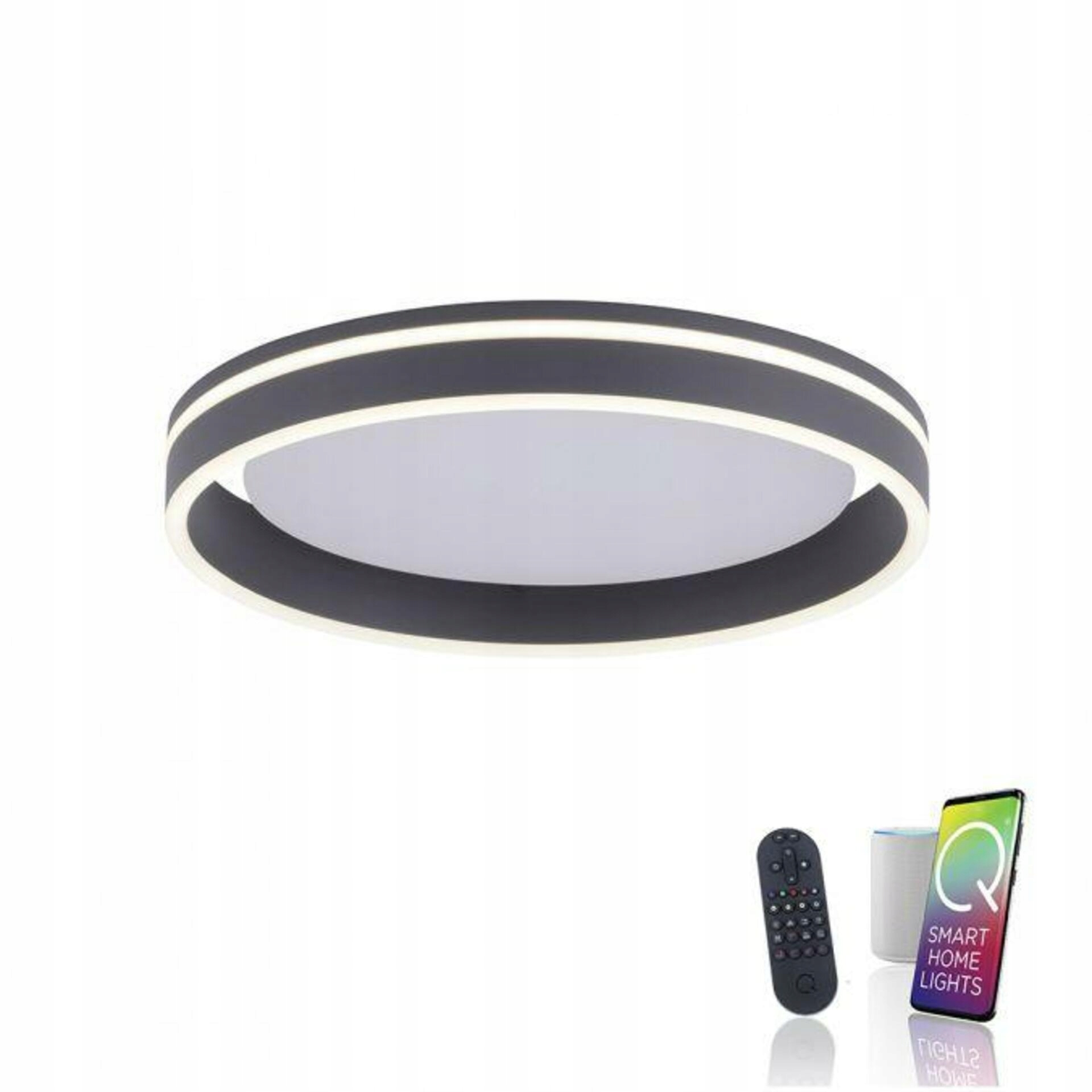 Dizajnová stropná lampa Q-Vito Ø 40 cm antracitová