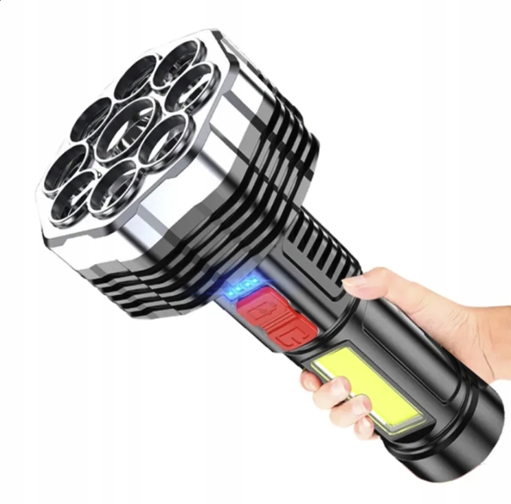 LATARKA WOJSKOWA TAKTYCZNA SZPERACZ 9 LED USB