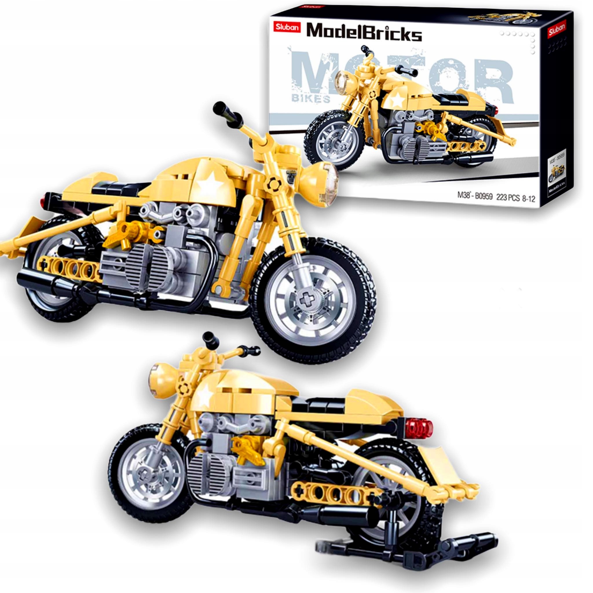 

Klocki Sluban ModelBricks Motocykl Czoper Army 223