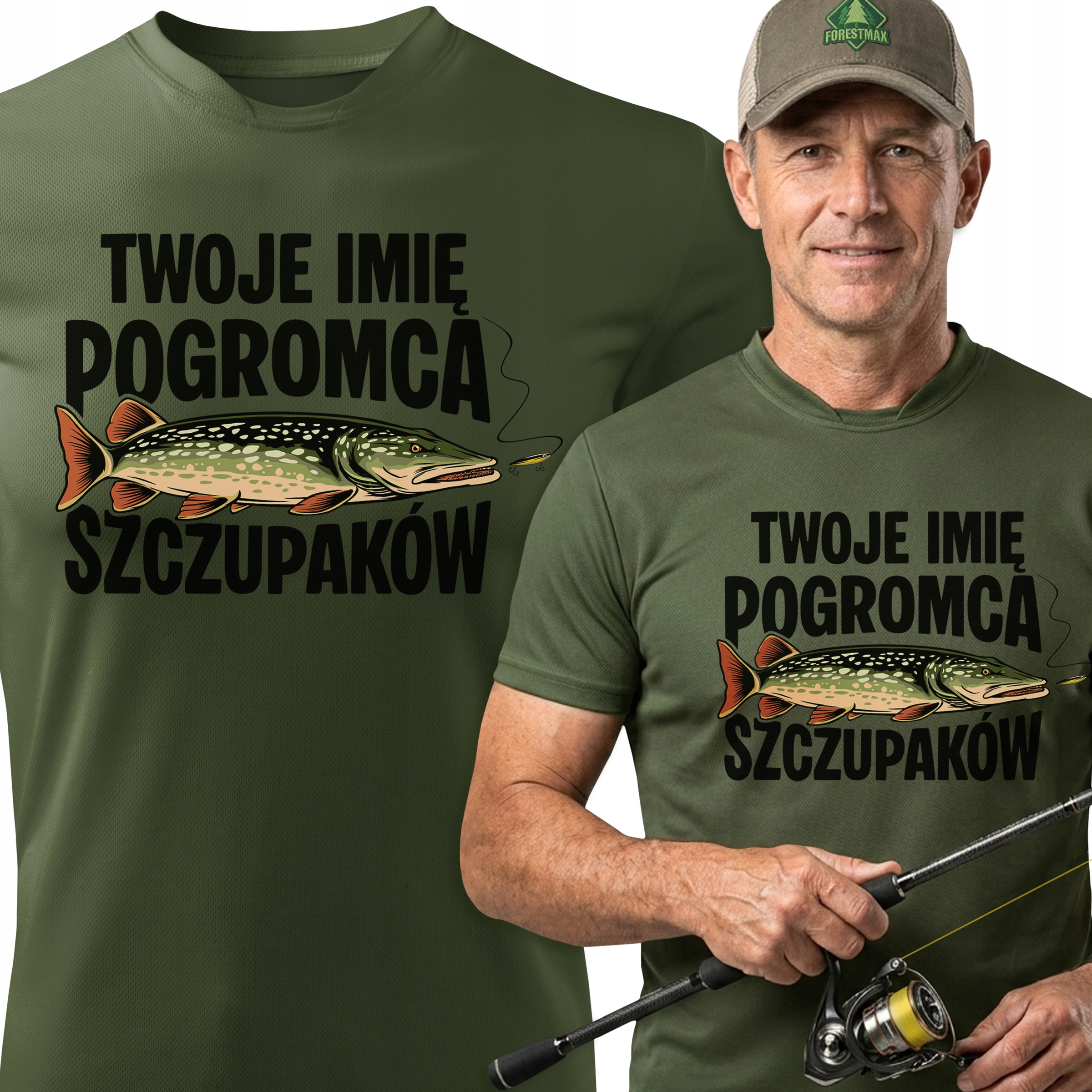 Oddychająca koszulka wędkarska dla Wędkarza Pogromca Szczupaków S