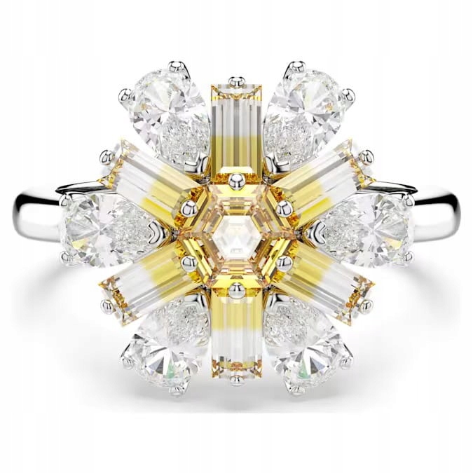 Prstýnek Swarovski Idyllia Zirkon bílá žlutá Ocel Velikost 50