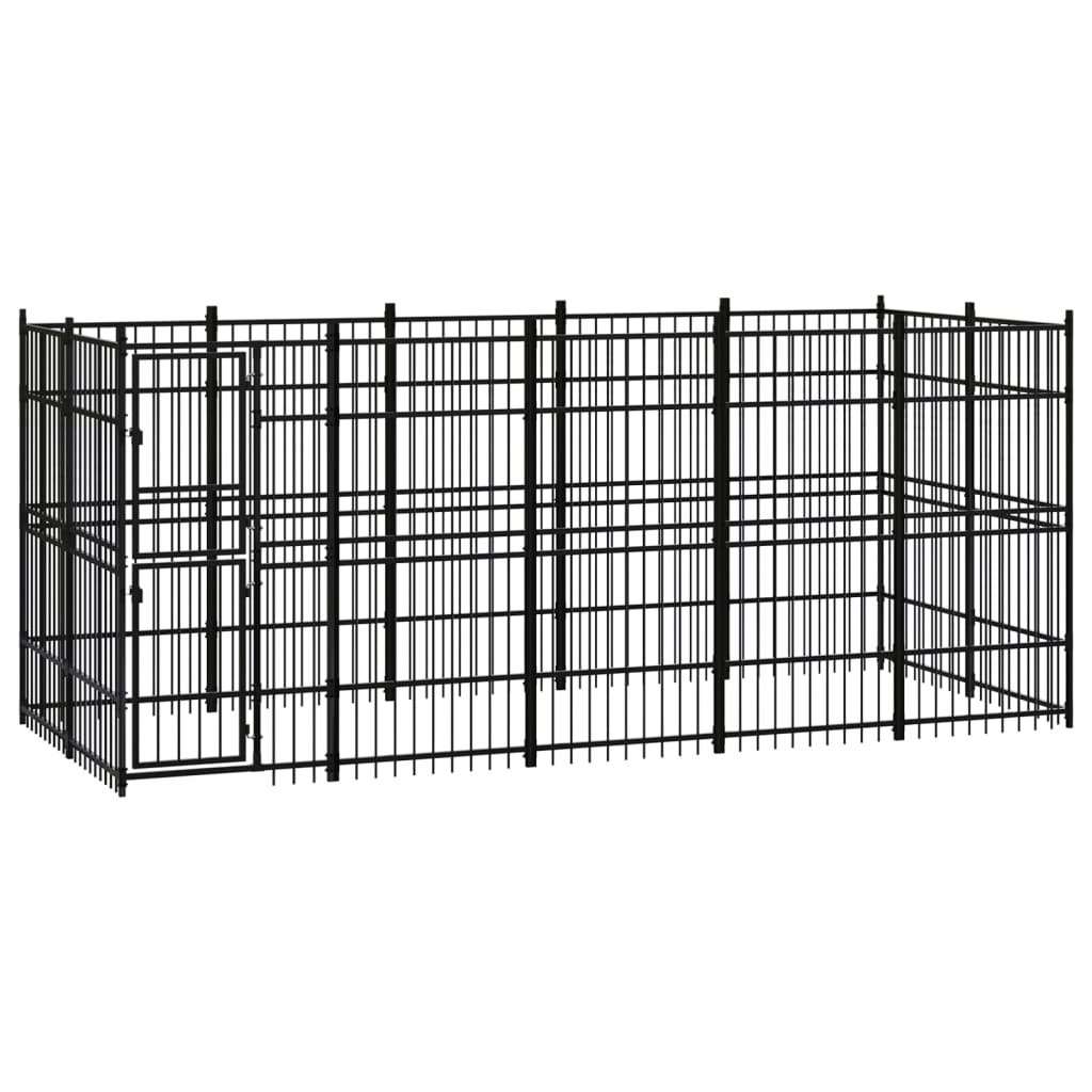 Levně VidaXL Venkovní ohrádka pro psa, ocelová, 9,22 m²