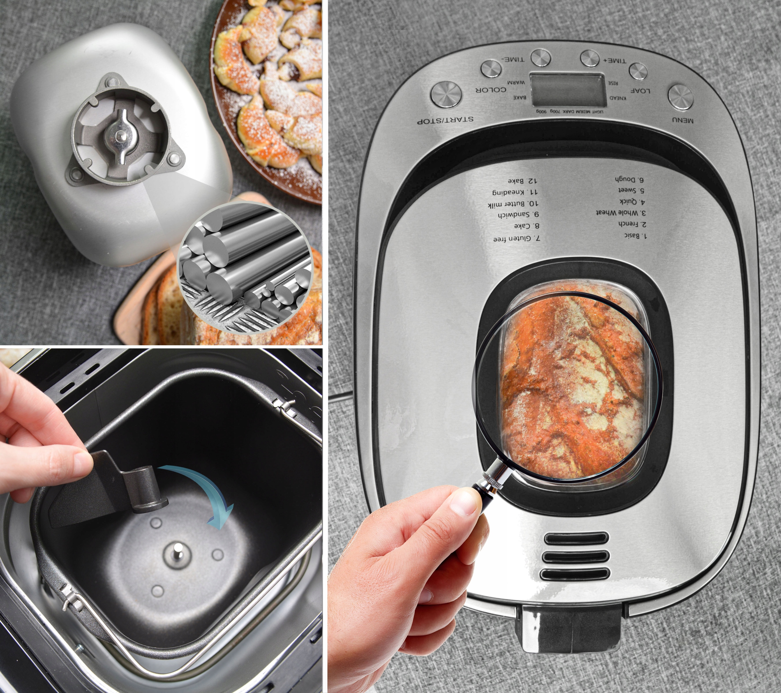 ХЛЕБОПЕЧЬ АВТОМАТ 12 ПРОГРАММ БОЛЬШОЙ ЖК-дисплей Ширина изделия 25 см