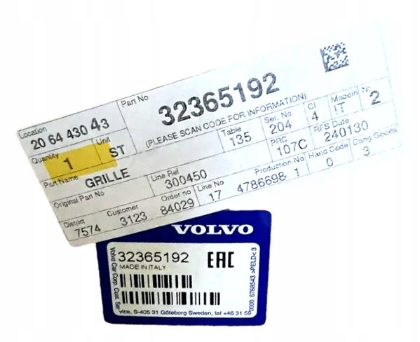 VOLVO XC90 II grill kratka zderzaka przod chrom Inscription OE Producent części Volvo OE