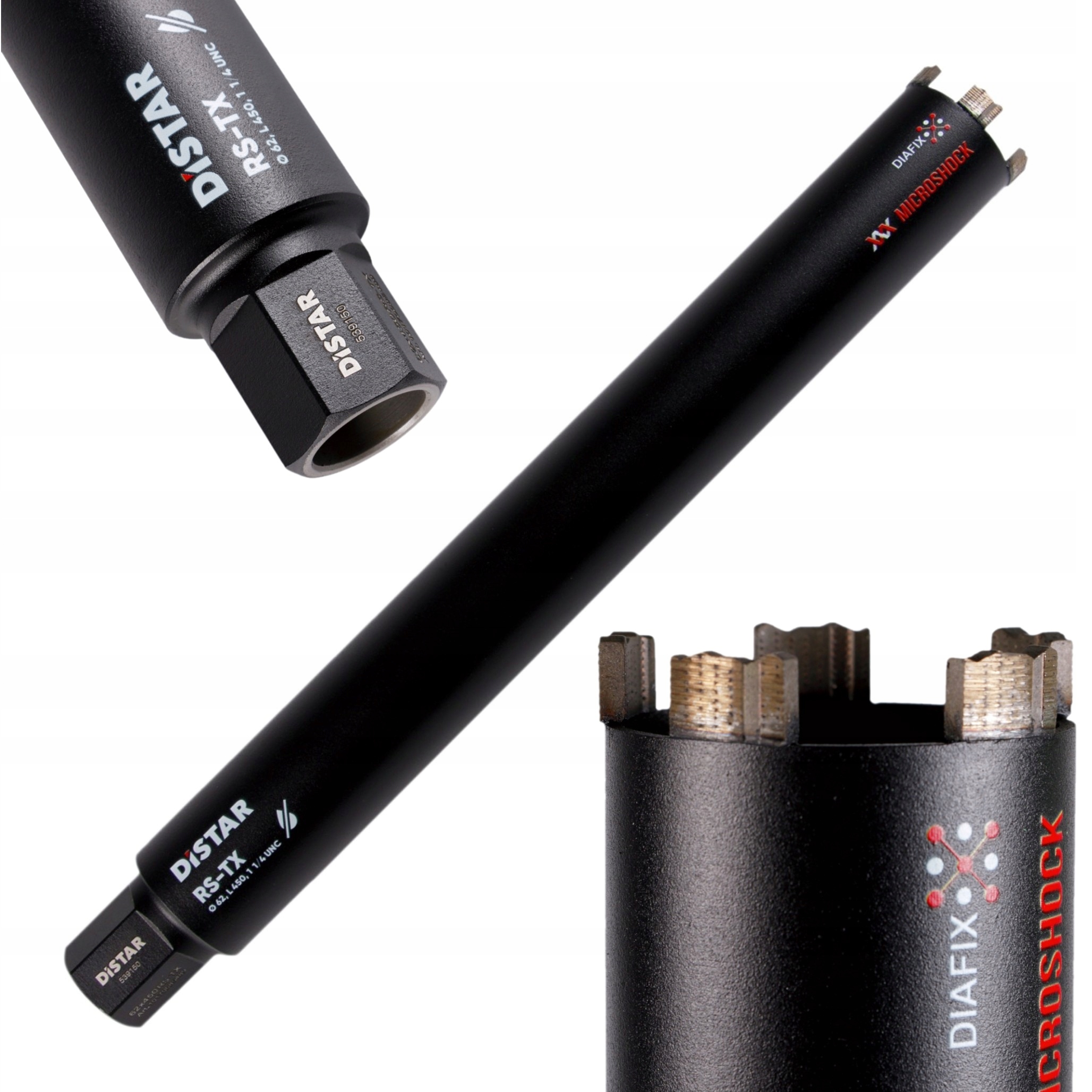 Distar Wiertło Diamentowe Koronka Do Betonu 62x450mm 1 1/4 Unc Rs-tx