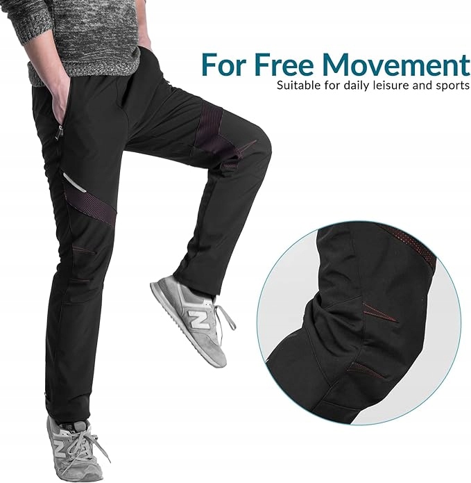 ROCKBROS Spodnie Zimowe Rowerowe Wiatroodporne, Regulowane, Elastyczne M Model Długie spodnie rowerowe