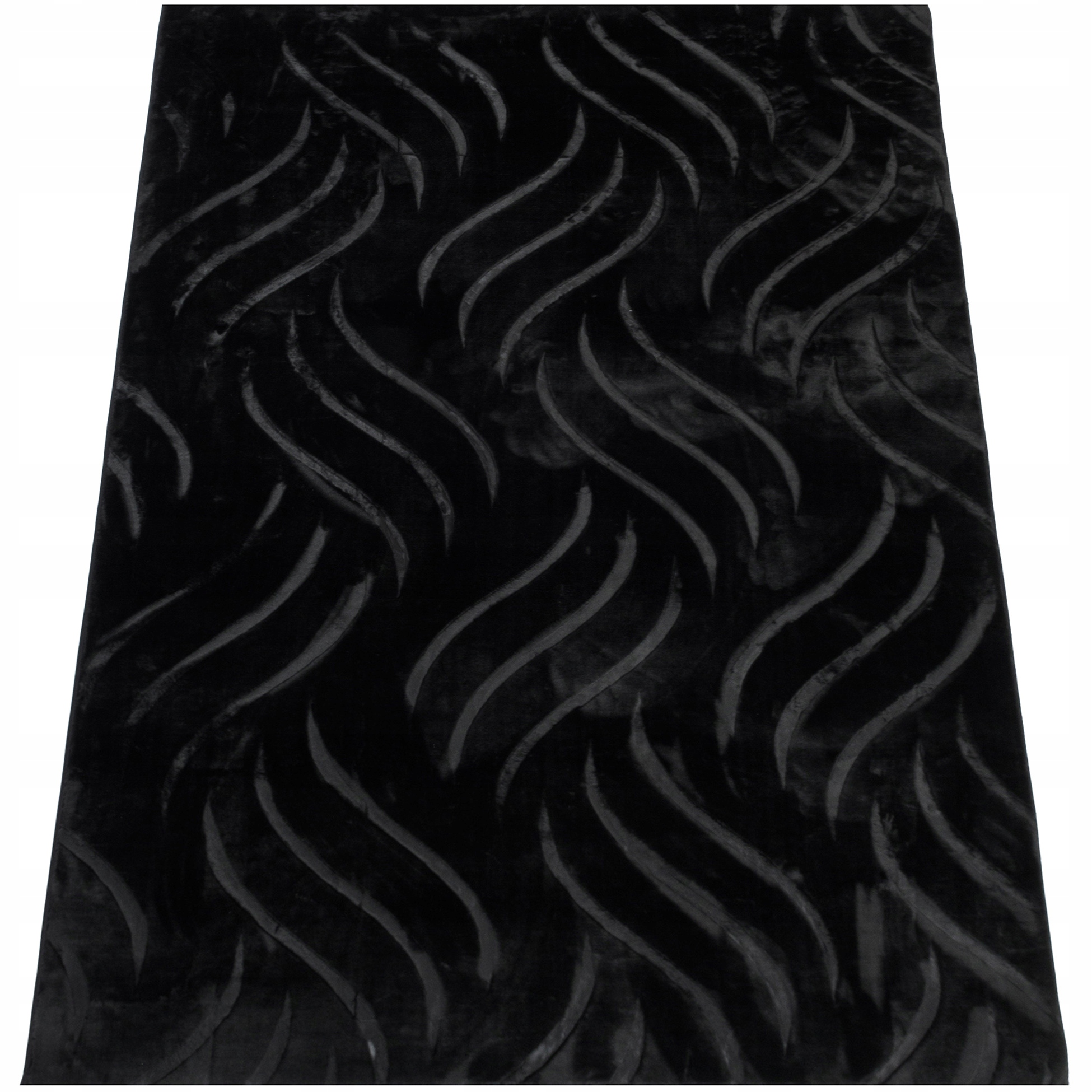 Koberec Černý Glamour Pokojový Elegantní Loft 120x170CM Protiskluzový Soft