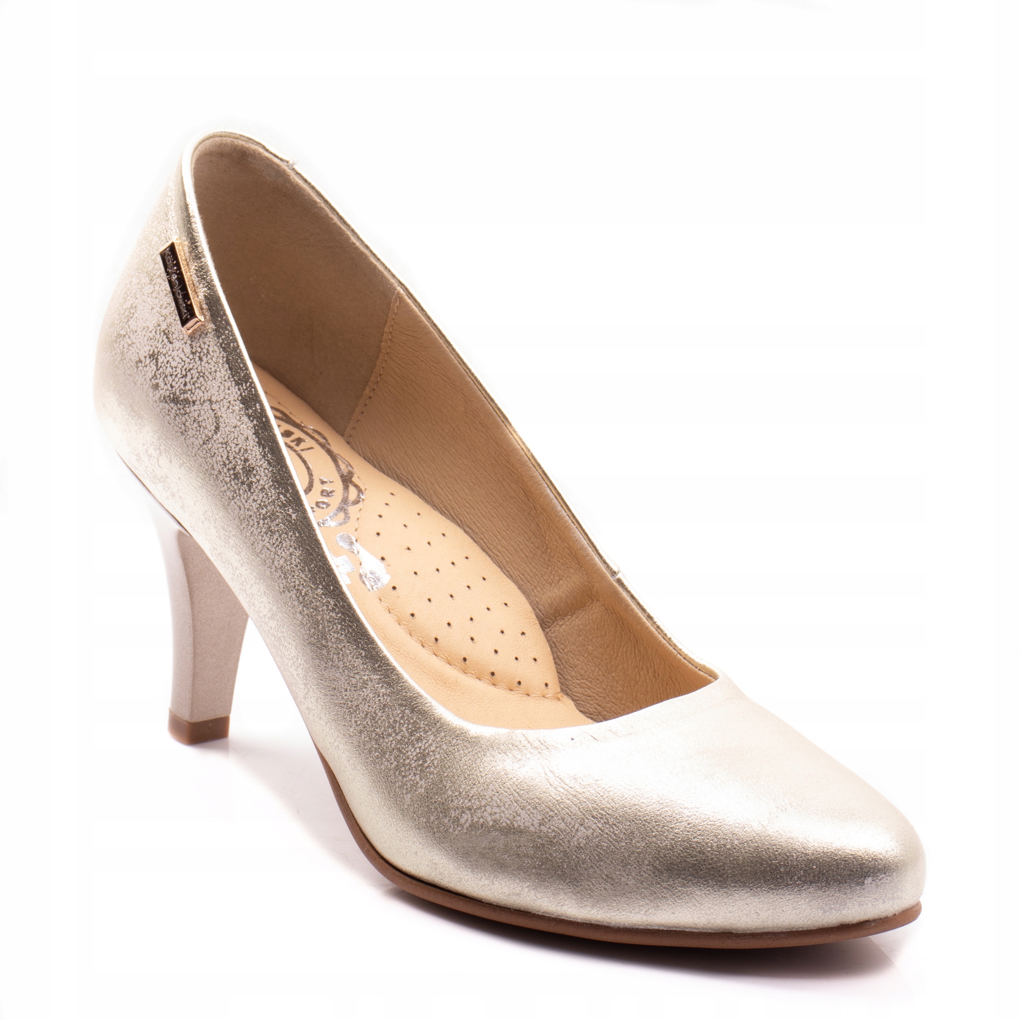 Korzeniowski 2500 zlaté lesklé dámské kožené lodičky r 37