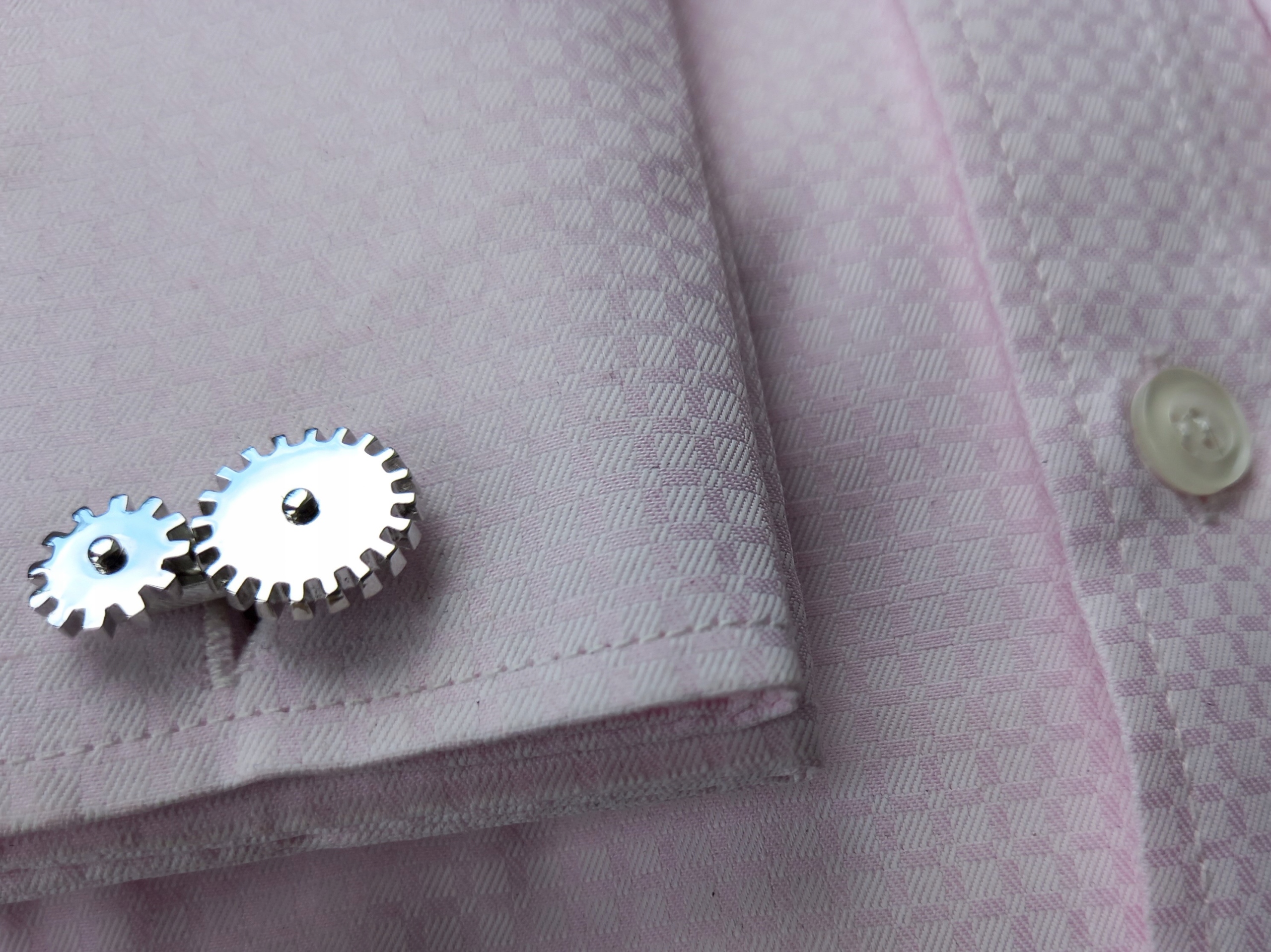 Stříbrné spony na košili Exc Převodovka Režimy mechanismus pro mechanika