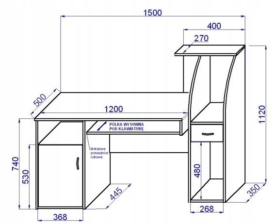 Biurko komputerowe B003 KOLOR DĄB SONOMA-BIAŁY Kod producenta B003S/B
