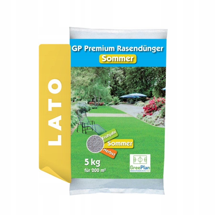 Nawóz do trawnika Gp Premium Lato długodziałający Greenplan 5 kg