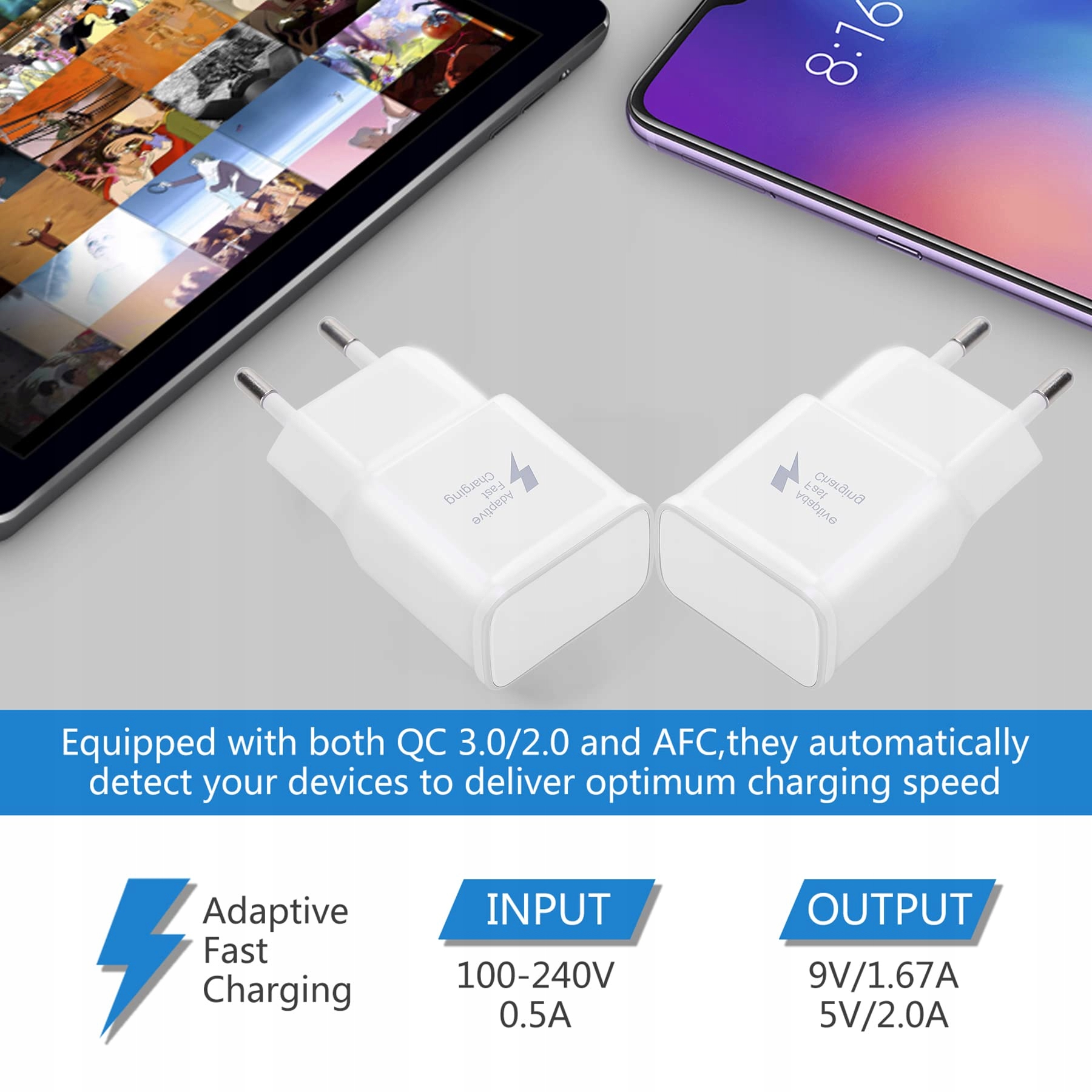 2er Pack USB Ładowarka Szybkie Ładowanie Android Google Pixel — miniatura 8