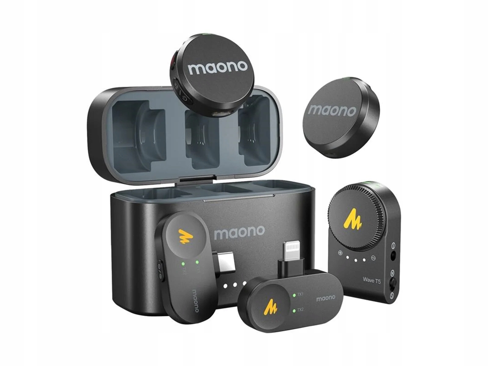 Maono Wave T5 Combo 3v1 univerzálna mikrofónová súprava na nahrávanie a video