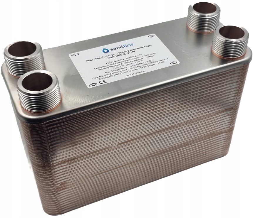 Výmenník Tepla Sanitline 70 Doskový Výkon 150 kW Pripojenie 4x 5/4"