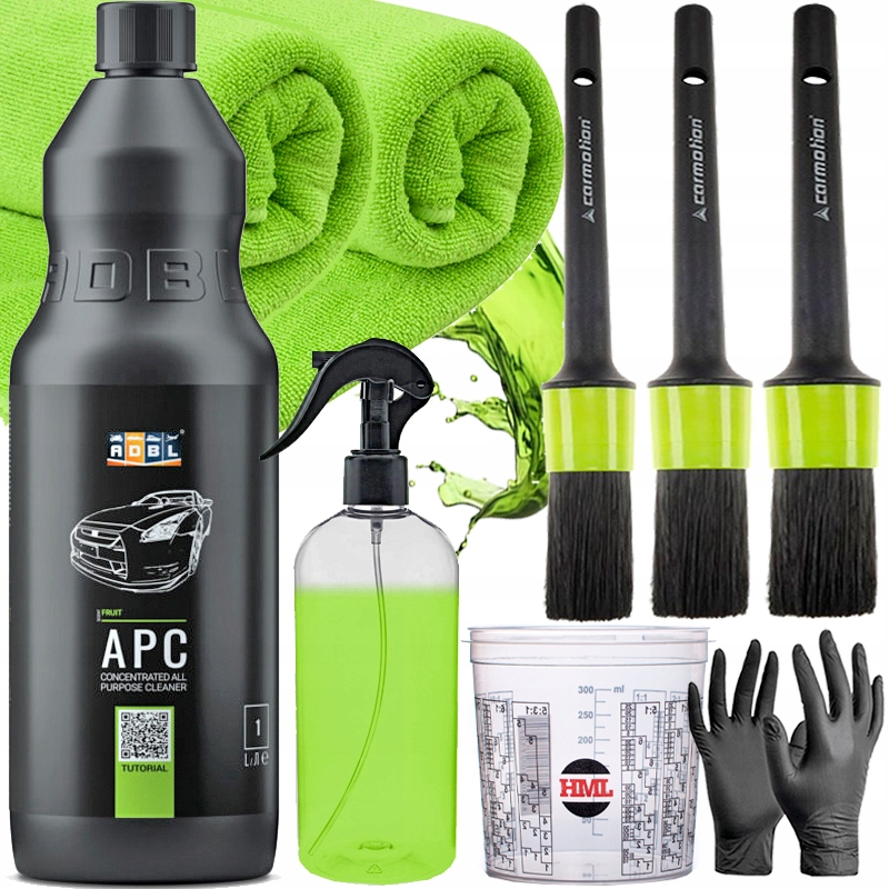 ADBL APC UNIWERSALNY Środek Czyszczący 1L + PĘDZELKI + MIARKA + SPRYSKIWACZ