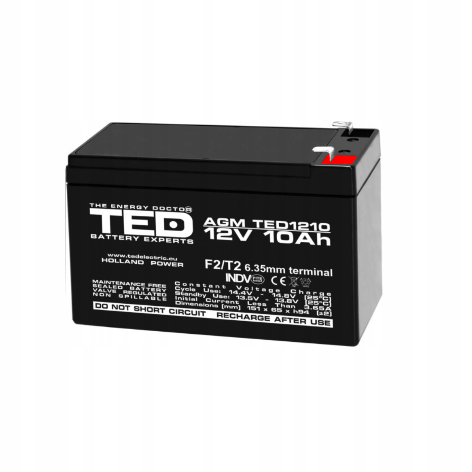 TED002730: akumulátor Ted 12V 10Ah F2