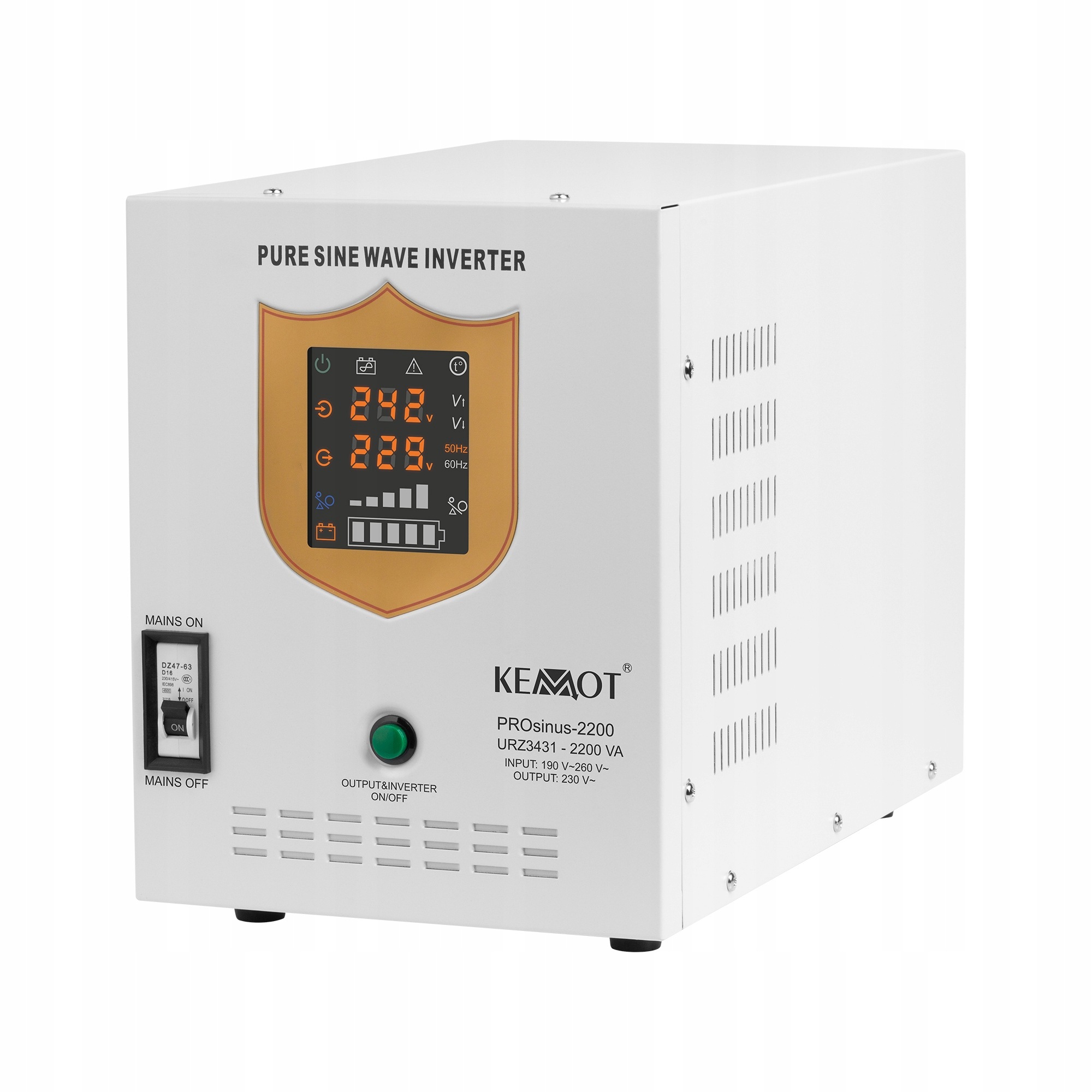Záložní zdroj Ups Kemot PROsinus 2200 12V/230V 2200VA/1600W