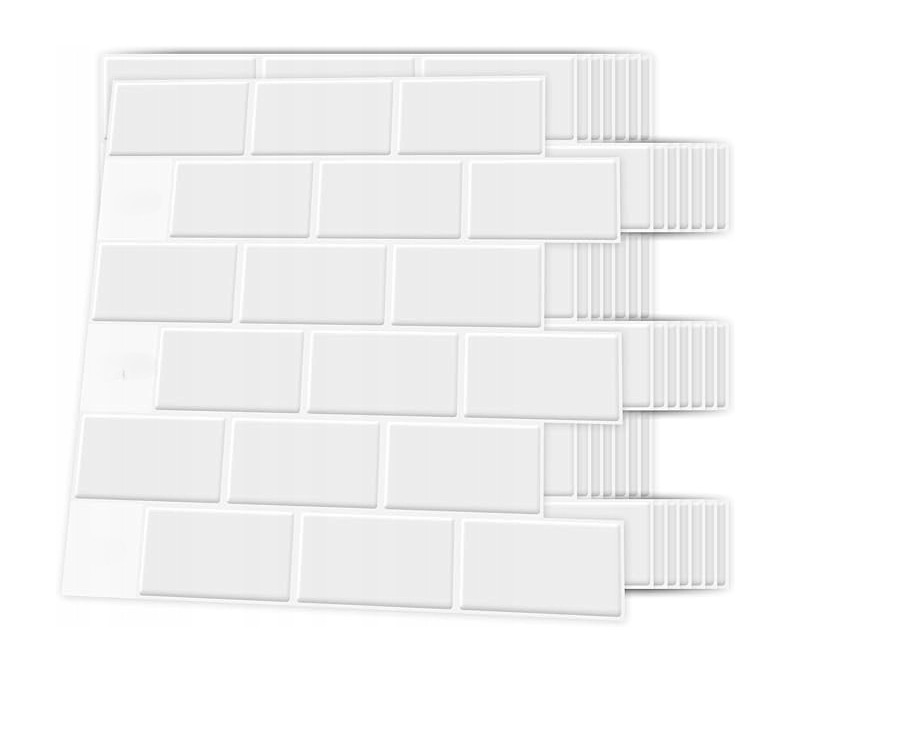 Samolepicí Samolepky na dlaždice 30x30 cm 10 Ks bílé kuchyňské Samolepky