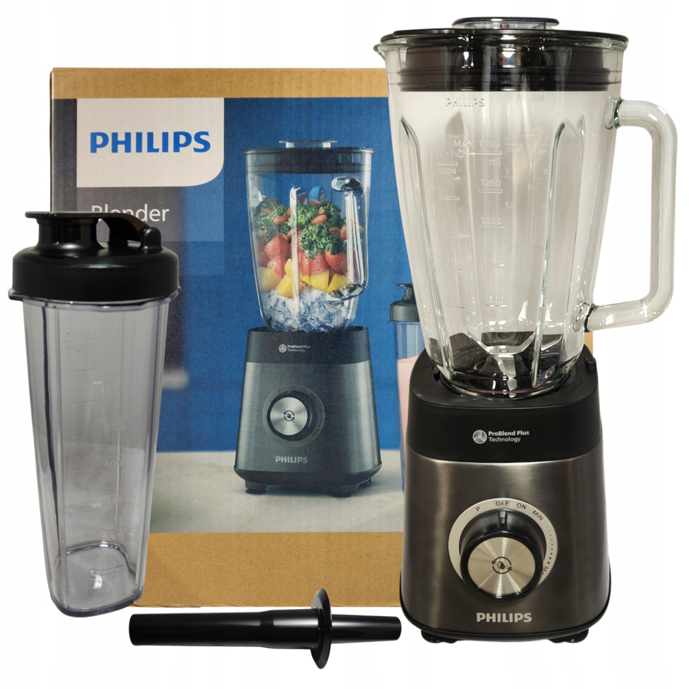 Blender Kielichowy Mikser Koktajler Philips HR3041/00 1200W Bidon