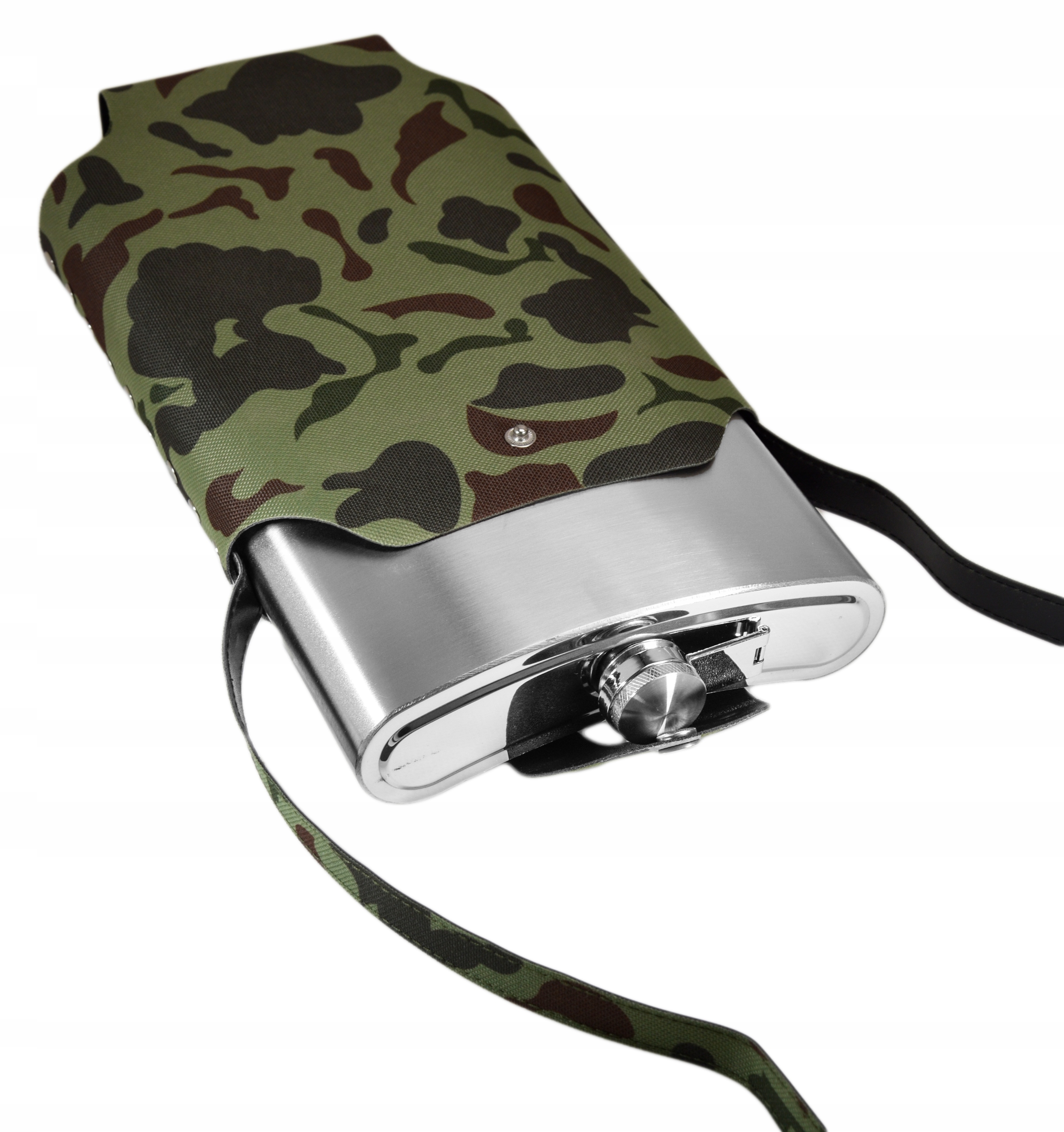 Placatka Velký Největší XXL 1,9 Litru Ocel Menážka Armáda Maskáčový Na Ryby