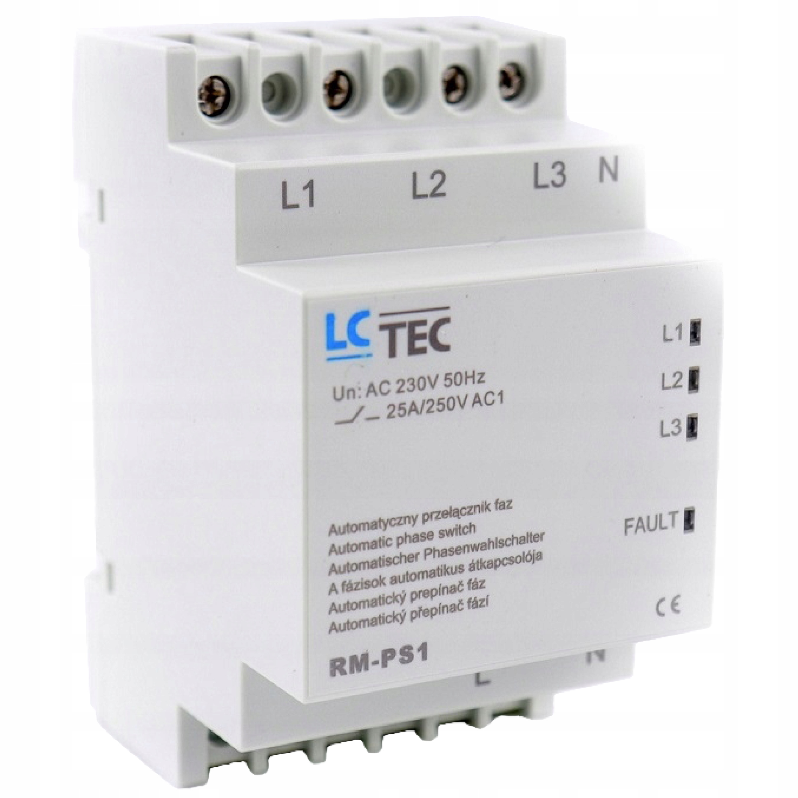 

Automatyczny Przełącznik Faz 3x230V+N 25A RM-PS1