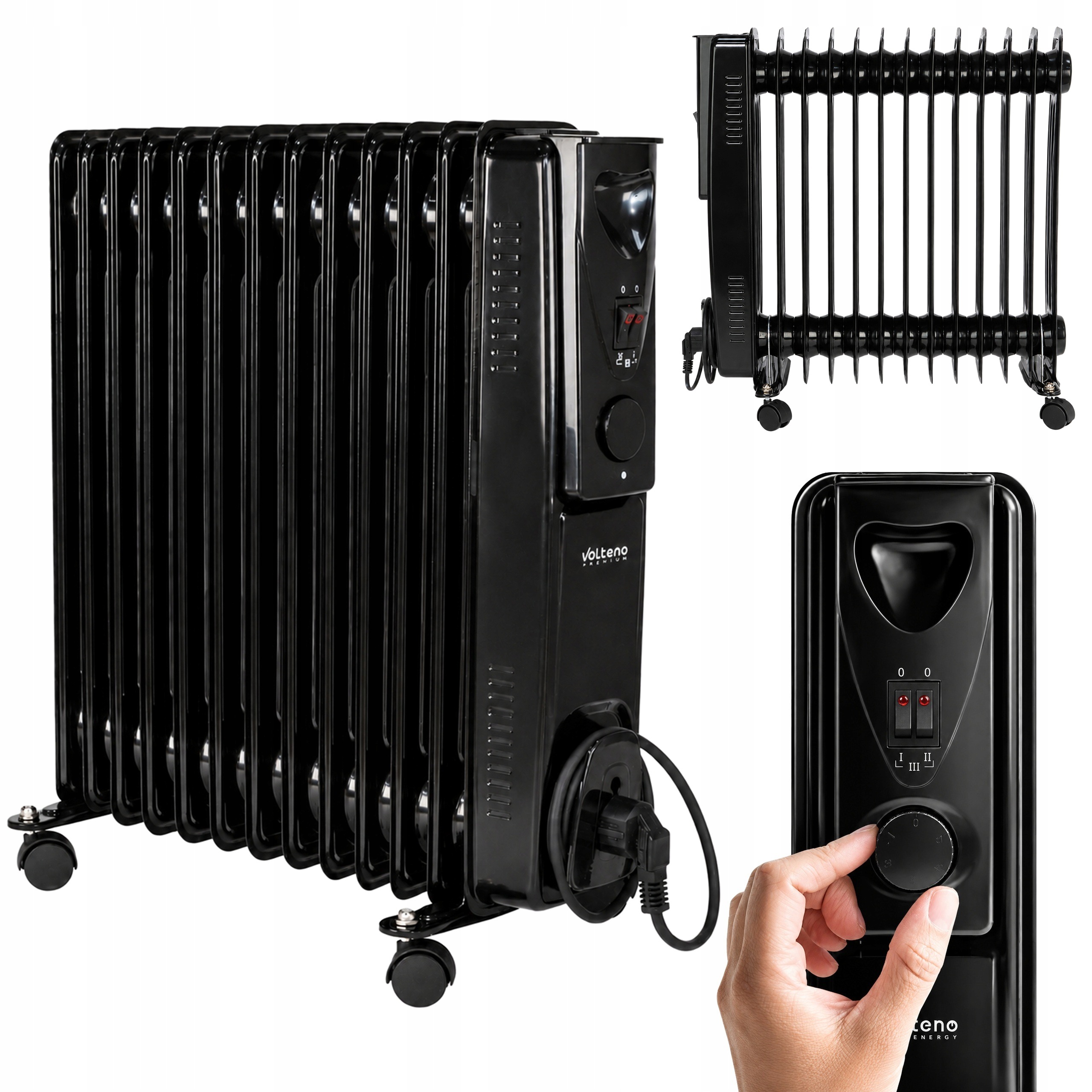 Olejový Radiátor Elektrický 2500W 13 Žeber, Olejový Termostat