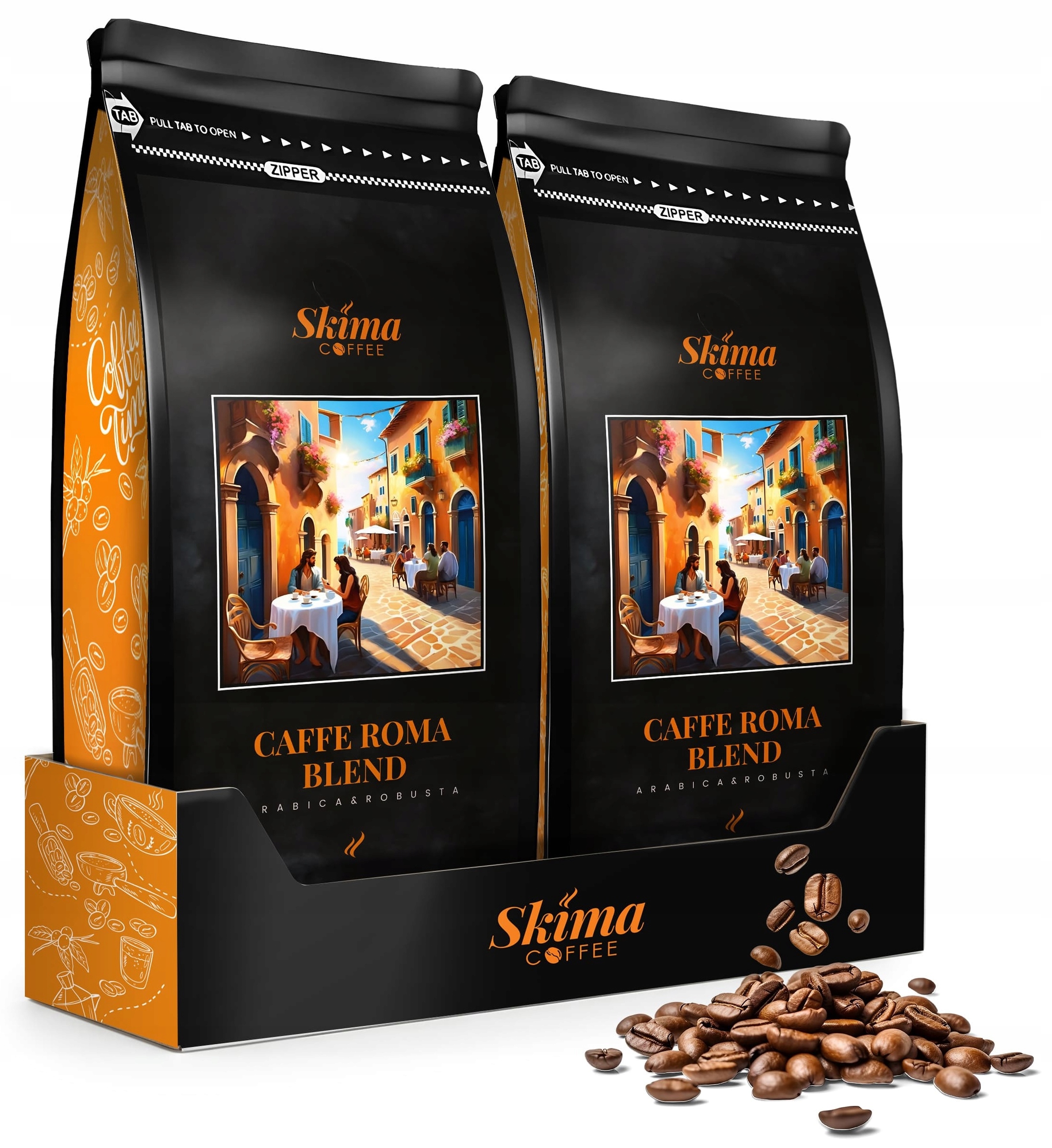 Káva zrnková 1kg x2 Caffe Roma Blend (speciální Edice) do kávovaru Dárek