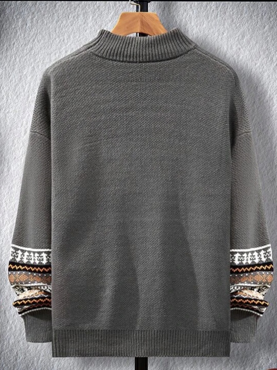 SHEIN SWETER MĘSKI SZARY Z DŁUGIM RĘKAWEM M V4A Marka Shein