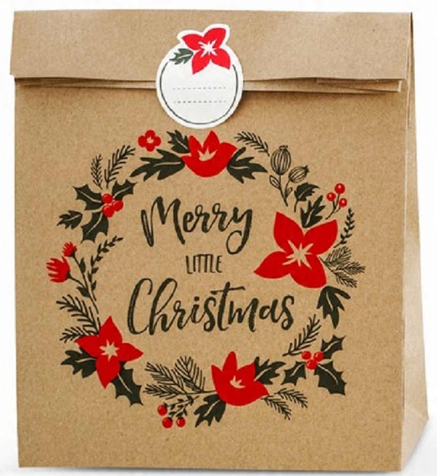 

Torebki na prezenty Merry Little Christmas, kraft