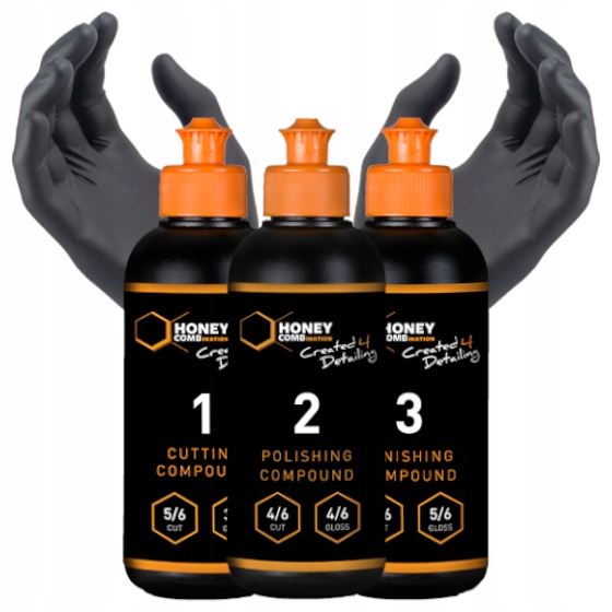 Honey Zestaw Do Polerowania Lakieru 3x 100ml Profesjonalne Pasty Polerskie