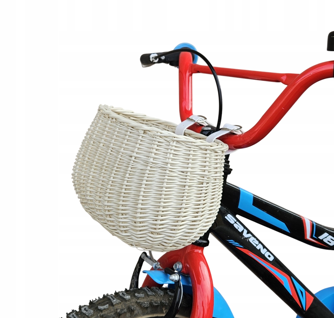 Wiklinowy koszyk na rower Dziecięcy Ecru kosz rowerowy dla Dzieci
