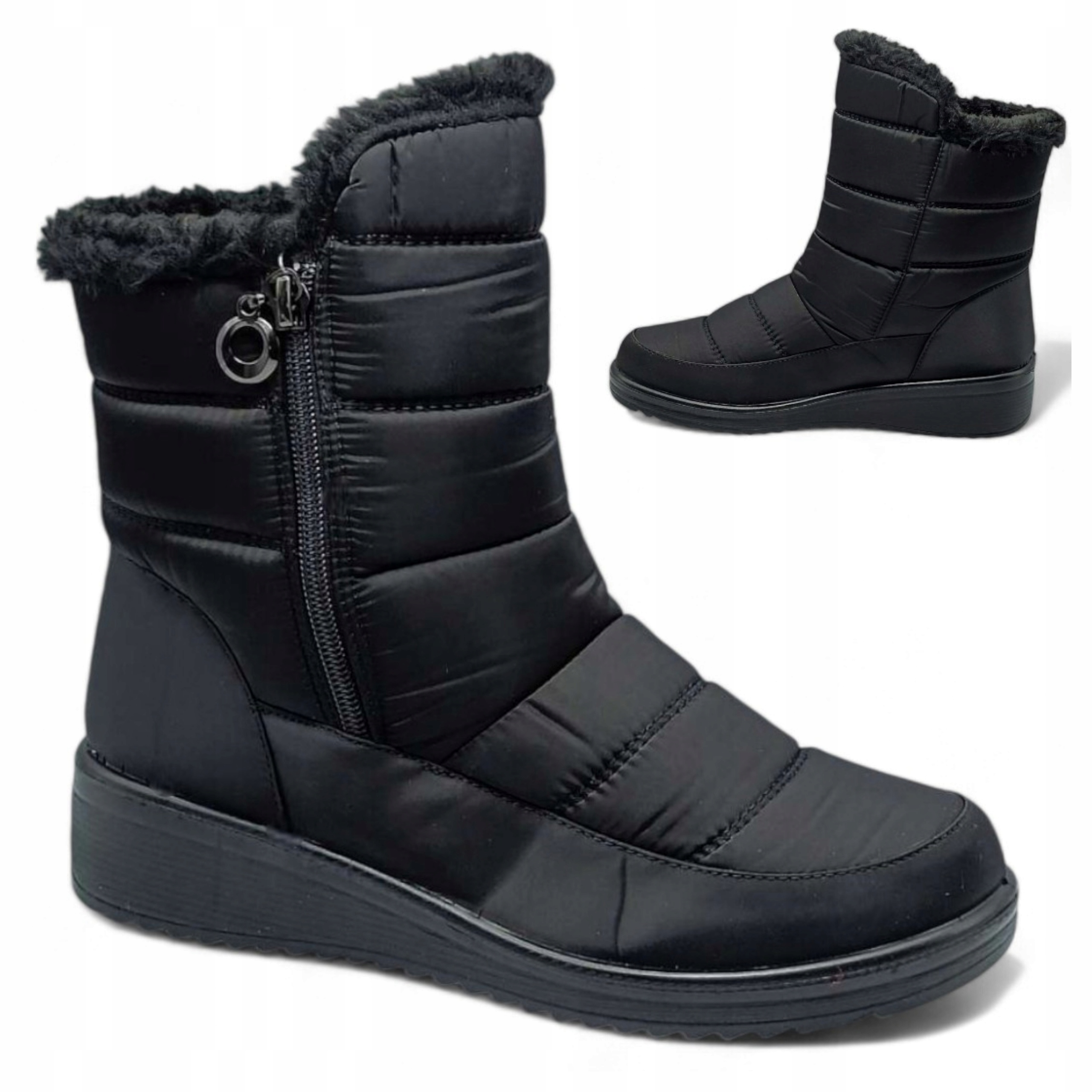 Boty Sněhule Zateplené Dámské 41 Zimní Kotníkové Boty Černé Módní Pohodlné News
