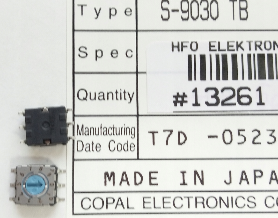 [2 szt] Zadajnik kodu Smd Dec/bcd 10poz S-9030B 7.2x7.2x3.5mm Copal