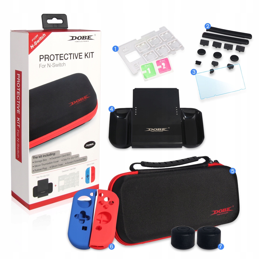 INF Etui ochronne na Nintendo Switch z dużą ilością akcesoriów