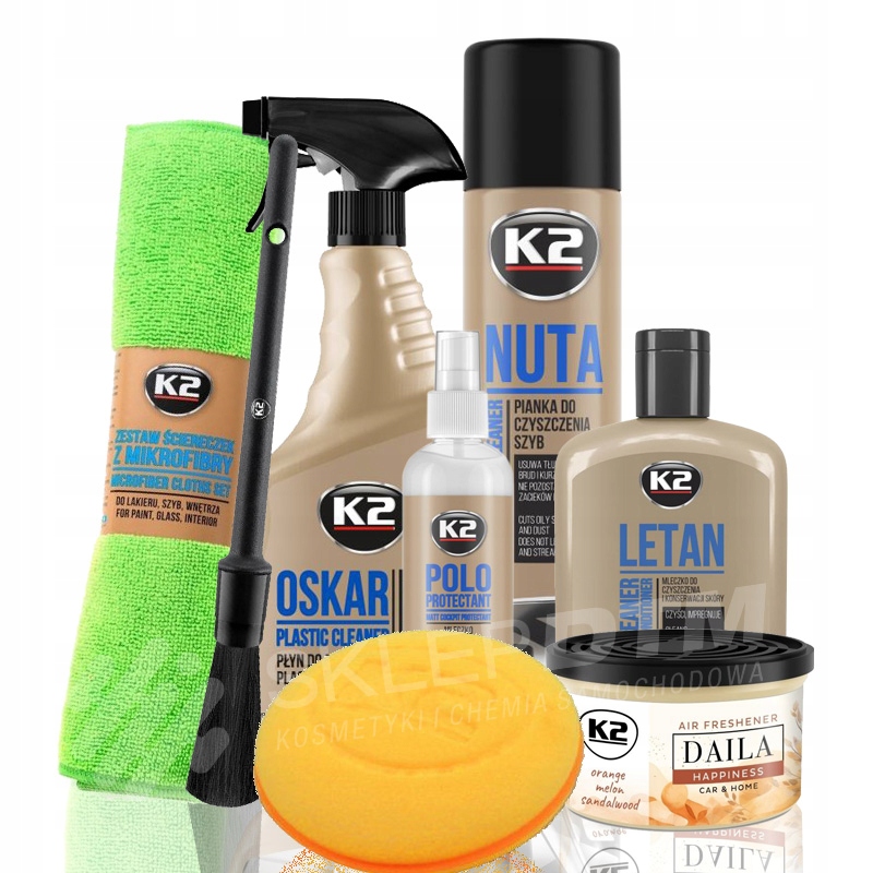 K2 sada do interiéru auta kožená čalounění Daila HAPPINESS-ovocná