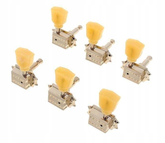 Gibson Vintage Nickel ladicí hlavice, žluté knoflíky ladicí mechaniky