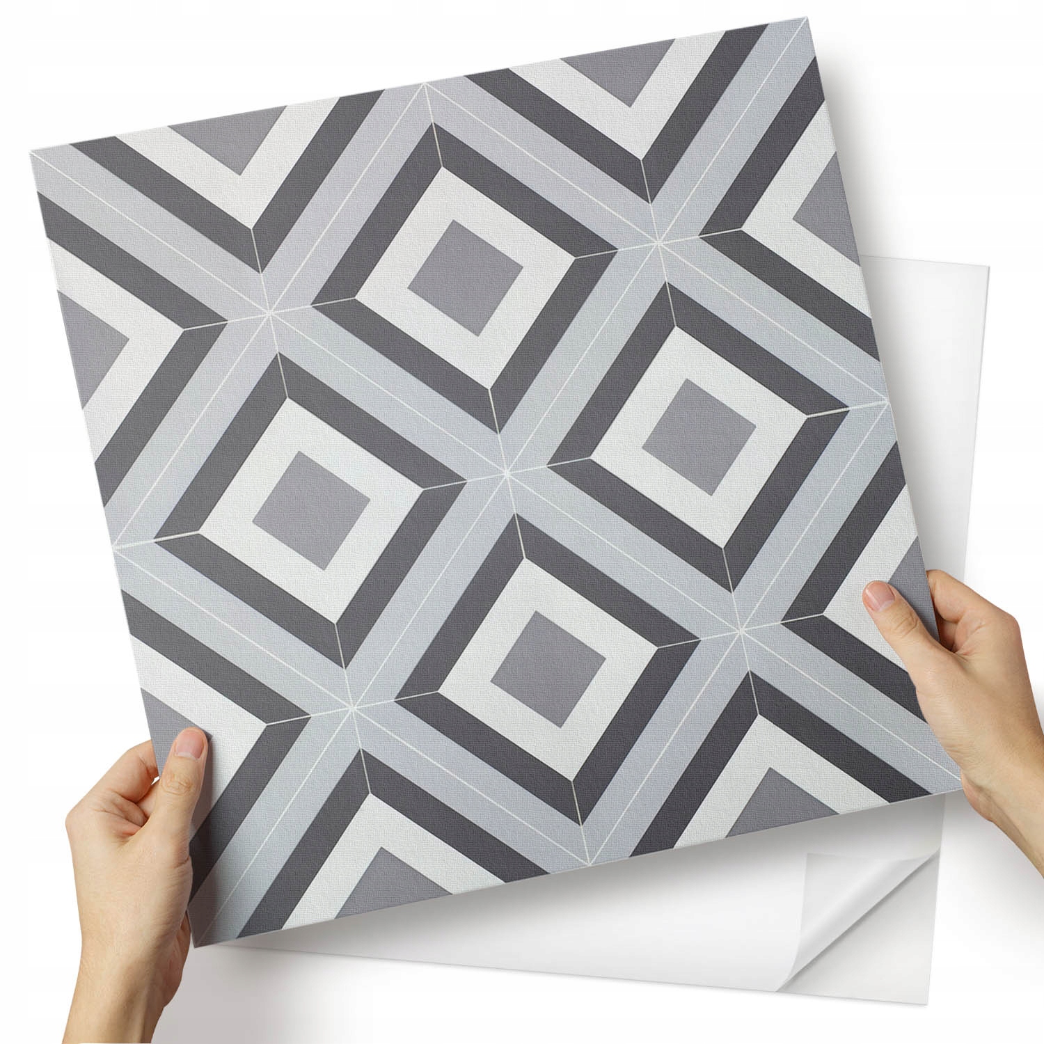 Sada vinylových panelů Vzor kosočtverců v geometrickém stylu 4x50x50 cm