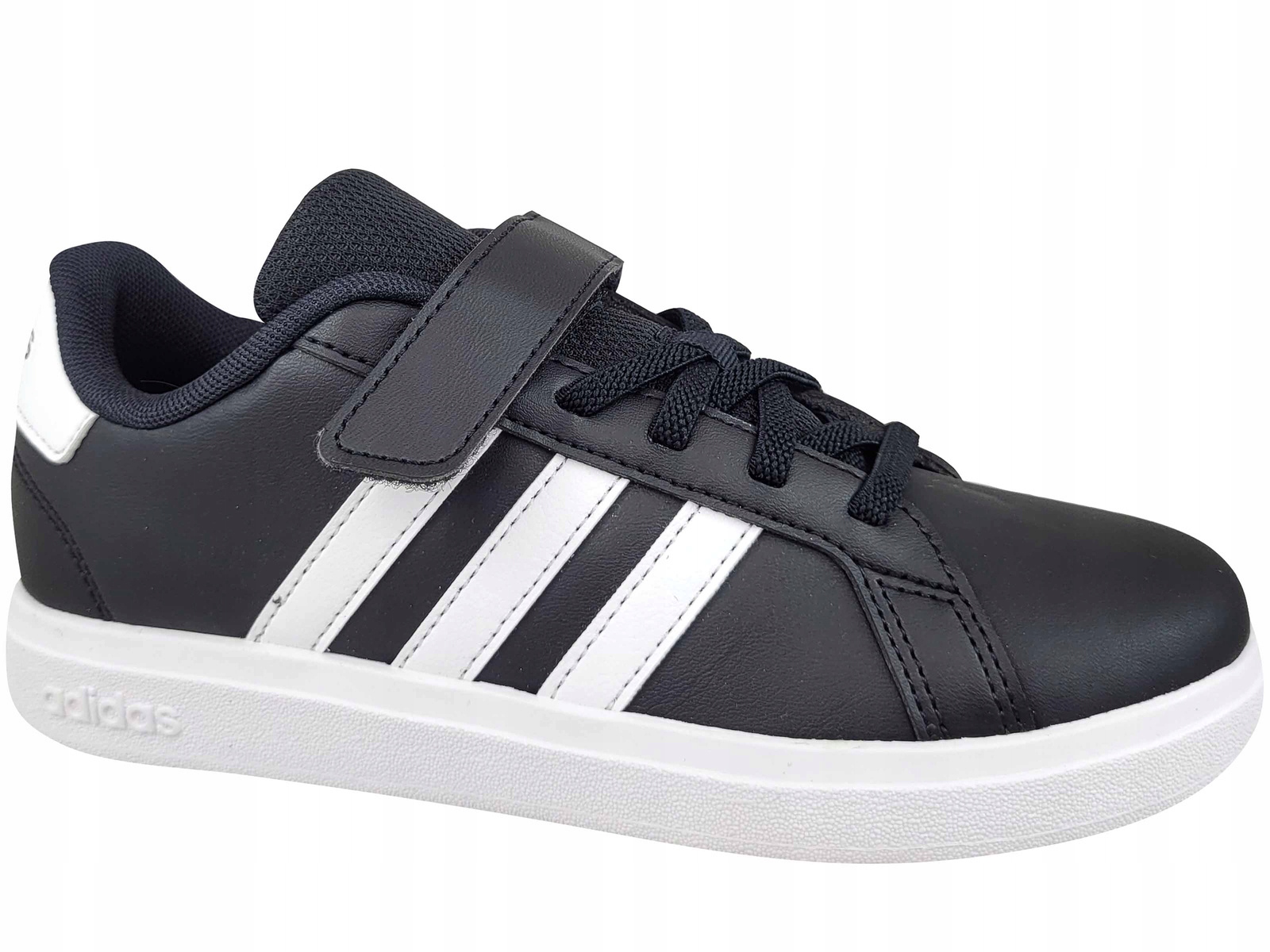 Adidas Grand Court 2.0 El IE5995 Buty Trampki Dziecięce Czarne Rzep Gumki