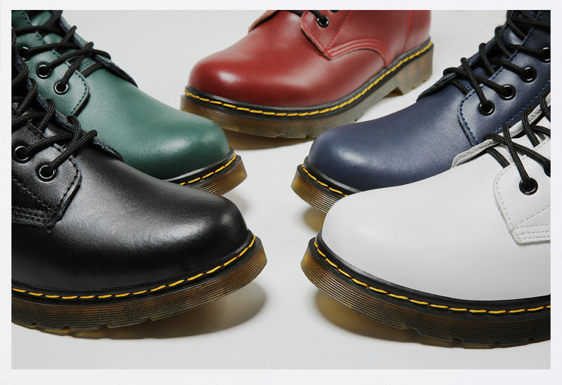 39 GLANY BOTKI WORKERY UNISEX DR BOOTS COMBAT GOTH SKÓRZANE TRAPERKI KOLORY Wzór dominujący bez wzoru